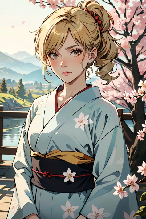 ((ultra detailed, masterpiece, absurdres))
<lora:RDR2Sadie:0.8>
RDR2Sadie, 1girl, blonde hair, brown eyes, looking at viewer, yukata, japan, cherry blossoms, hair ornament