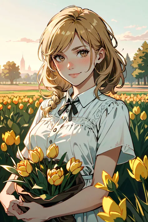 ((ultra detailed, masterpiece, absurdres))
<lora:RDR2Sadie:0.8>
RDR2Sadie, 1girl, blonde hair, brown eyes, looking at viewer, in a field of tulips, golden hour, elegant dress, smiling