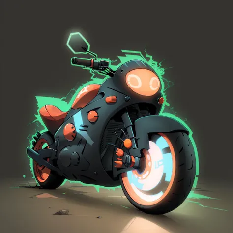 <lora:Rototech-20:1> ,rototech, blue hologram aura , motorcycle, no humans, simple background,