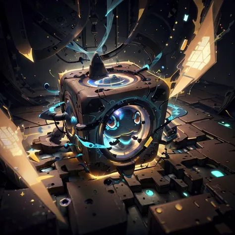 <lora:Rototech-20:1> ,rototech, blue hologram aura , no humans, simple background,black background ,cube,
<lora:AntimatterTech-20:0.8> antitech, pure energy,