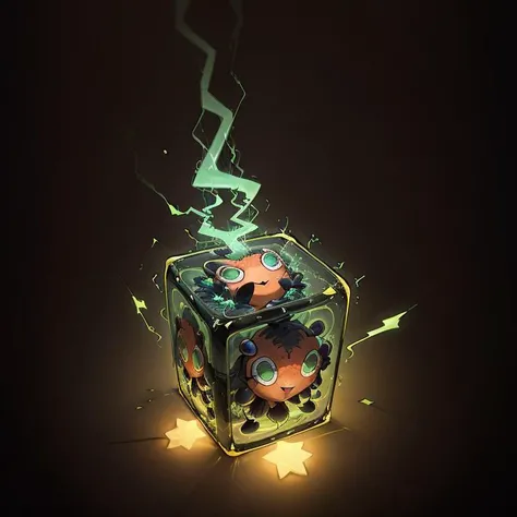 <lora:halloweenTech-20:0.8>, halloweentech , scifi,  supernatural green, spooky,
(simple background:1.3), (cube:1.1), heart shape , weighted companion cube,