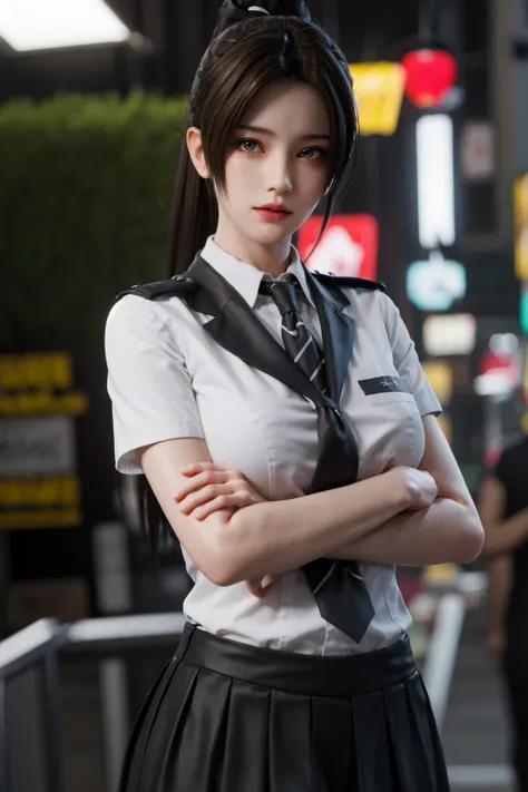 1girl, solo,realistic, blurry,blurry background, eyes with beautiful details, incredibly absurd, high resolution, best quality, ultra detailed and beautiful, fine Detail, masterpiece, top quality, official art, CG unity 8k wallpaper, cinematic lighting, slim and smooth lines,<lora:lan_20230611164241:0.8>,(school_uniform)