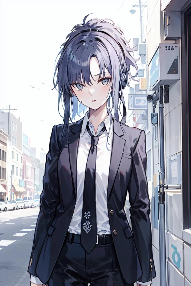 origin, 1girl, solo,black suit, necktie, looking at viewer, <lora:char-angelia-000012:1>