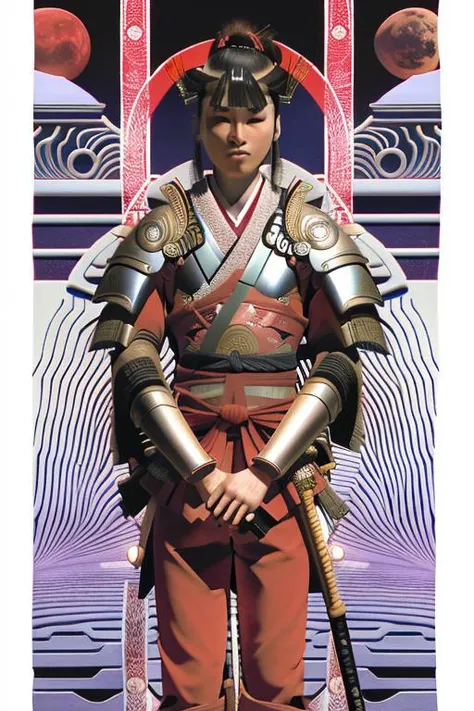 a (samurai warrior) holding a sword, in space, planets, stars, intricate detailed
jubbslineart_v2