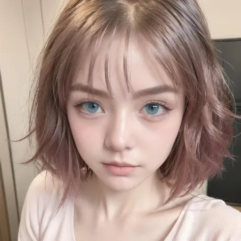 wowo,1girl,solo,blue eyes,(pink hair:1.2),upper body,school uniform,blonde hair,bangs,<lora:wowo:0.5>,