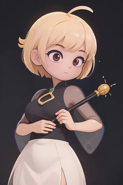 woman, (masterpiece, best_quality, ultra-detailed, immaculate:1.3), epic, illustration, render, volumetric lighting, welcoming, Chrysanthemum lady, see-through gossamer, , on a artificial simple background, bombshell hair, blonde hair, bombshell bob cut, saboten pose<lyco:EnvyCuteMix10:1>