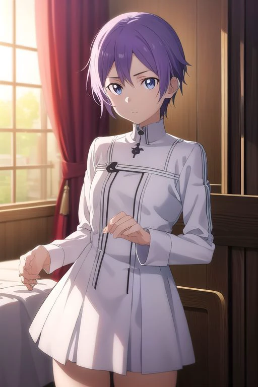 Kazuto Kirigaya, <lyco:quinellav2-lyco-nochekaiser:1>,
Kazuto Kirigaya, short hair, (purple eyes:1.1), parted bangs, purple hair,
BREAK indoors, bed,
BREAK looking at viewer, (cowboy shot:1.5),
BREAK <lyco:GoodHands-beta2:1>, (masterpiece:1.2), best quality, high resolution, unity 8k wallpaper, (illustration:0.8), (beautiful detailed eyes:1.6), extremely detailed face, perfect lighting, extremely detailed CG, (perfect hands, perfect anatomy),