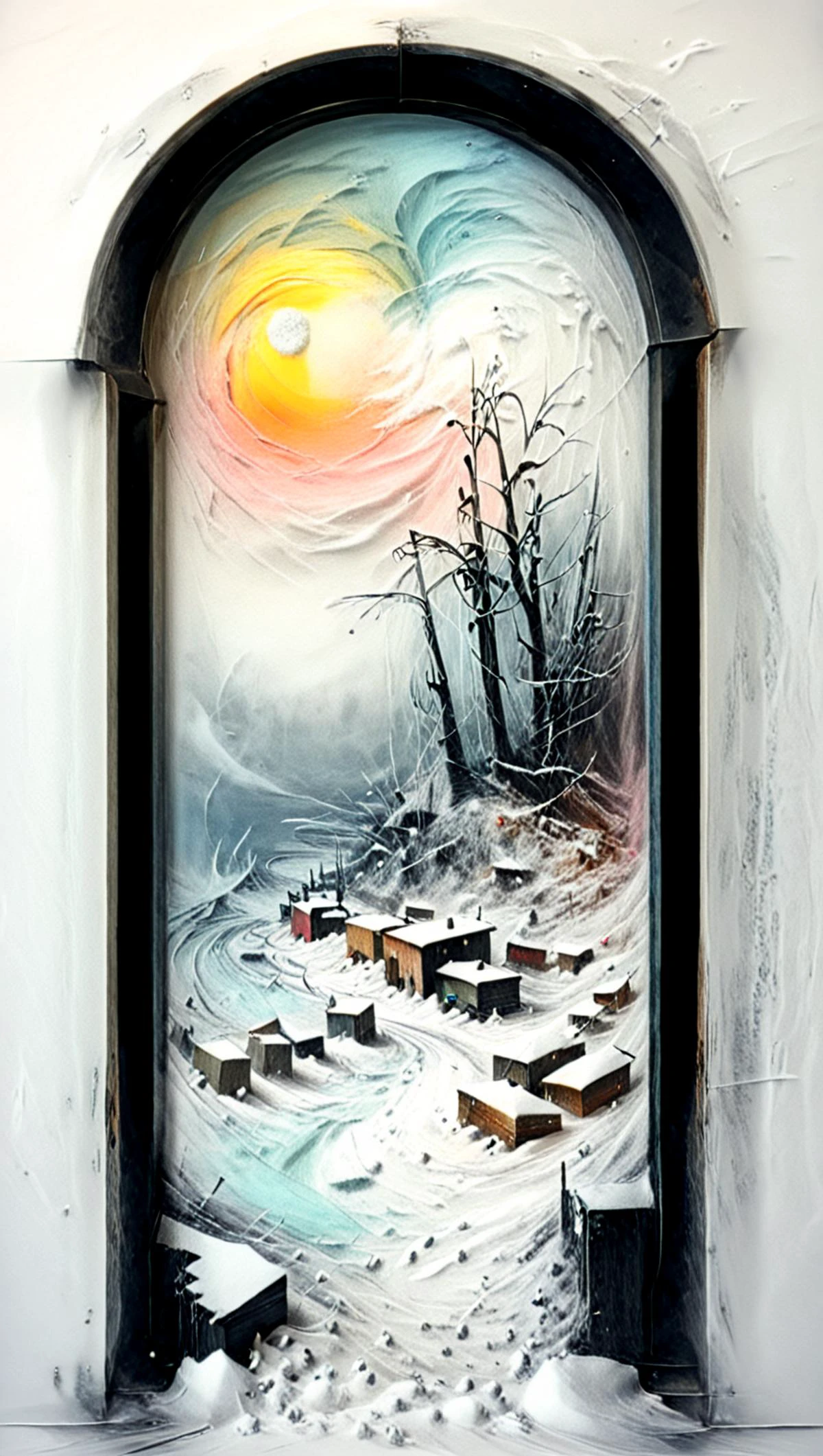 <lora:artfullyWHIMSICAL_SDXL_V1:1>, artwhmscl,surreal painting, Calais from William Turner, snow storm, pastel colors, <lora:artfullyTREETTREET_SDXL_V1:1.2> Arttrttrt <lora:Colorful_Paint_SDXL:1> mad-thrdpnt <lora:zavy-nfrrd-sdxl:1> zavy-nffrd