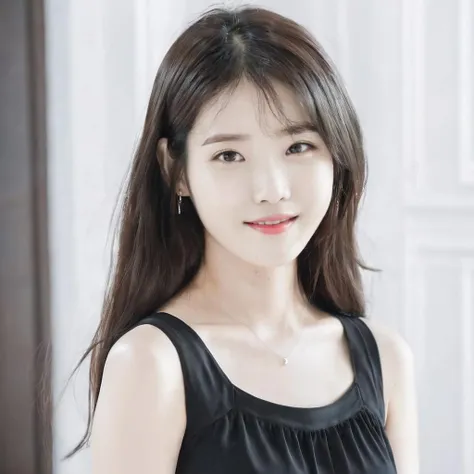 a photo of IU_Lee, ohwx woman, smile, black dress, best quality, fine details <lora:IU_leejieun_SDXL:0.8>
