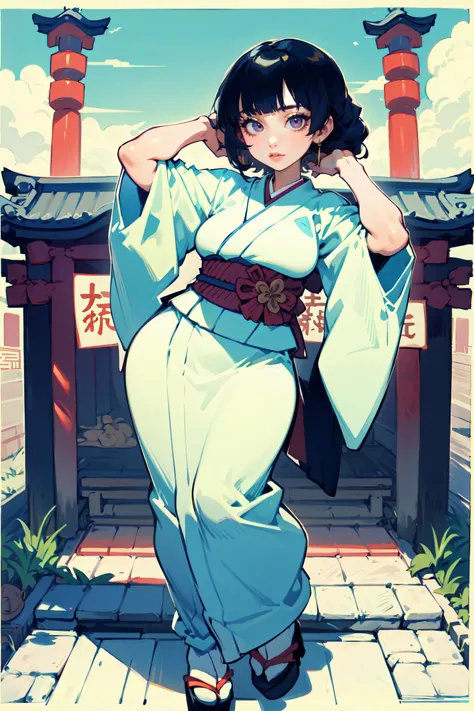 (best quality, masterpiece:1.1), modern, scenery, 
<lyco:speedoru_artist_v2-16:0.8>, speedoru_artist, toon \(style\), 
(clear sky, blue sky), 
<lyco:kimonoClothes_v10:1>, furisode, obi, sash, (outdoors:1.1), city view, (japan, japanese culture:1.2), 
BREAK,  (Leaning Against Wall With Hands Behind Head:1.2), 
full body,     
1girl, 
(milf, mature), curvy, 
lovely large breasts,  arrogant face,      
red eye, 
[pink hair|cyan hair], short hair, blunt bangs,