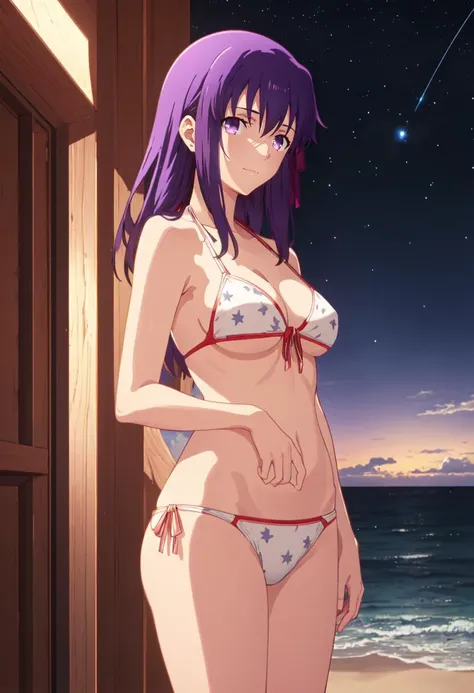 (masterpiece, best quality, high resolution), 1girl, shinoa, small breasts, purple hair, long hair, hair between eyes, solo, sweat, nipples, pussy, spread pussy, standing, bad-girl, (((mature female))), blush, beautiful body, beautiful nose, beautiful character design, perfect eyes, perfect face, alluring, wallpaper, perfect lighting, colorful, ultra highres, photography, 8K, HDR, (((shiny skin))), navel, (anime), looking at viewer, ((nude)), ((white mansion in the background, lagoon, flower garden, sunset))