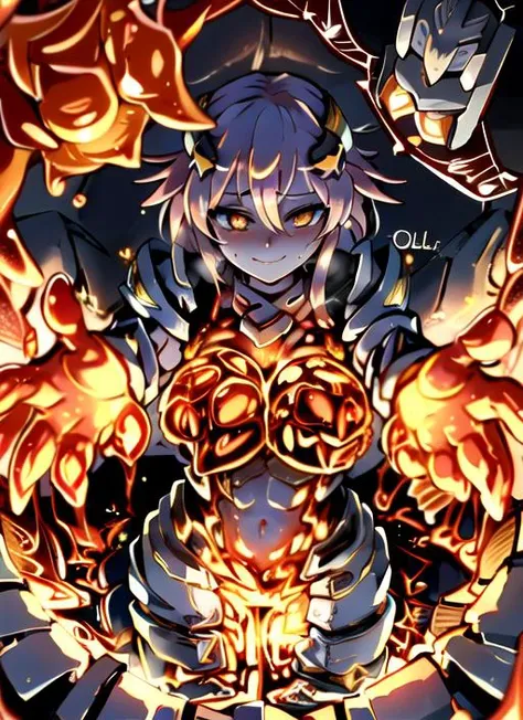 slime girl:1.5,golem:1.4,((molten rock:1.8)),(orange skin:1.4),(grey skin:1.3),white hair,orange eyes,grey hair,solo,1girl,long hair,big tits,lustful,excited,sly smile,<lora:LavaGolem-02:0.6>,((molten rock bath:1.7)),(molten rock in body:1.8),(molten breasts:1.5),(no legs:1.2),volcano:1.8,waving_arms,((volcano background:1.8)),molten lava:1.7,lava river:1.7,(cowboy_shot:1.5),eye-contact,<lora:dwarf_oil4:0.15>,dwarfoil:0.3,(from_above:1.3),(looking_up:1.2),lens_flare,sweat,, (perfect shadows:1.45),(perfect lighting:1.45),bright,hires,ab lines:2,raytracing,realisitc,(masterpiece:1.2),illustration,8k,4k,ultra high res,(absurdres, highres, ultra detailed,best quality:1.4),(hyper detail:1.2),(intricate details:1.2),(detailes:1.1),detailed face,(detailes:1.1),detailed eyes,perfect eyes,perfect face,detailed body,perfect female anatomy,semi-photorealistic body,detailed illustration,Highres fix,perfect nose:2.6,highly detailed skin:2.5,expressive detailed eyes:1.4,