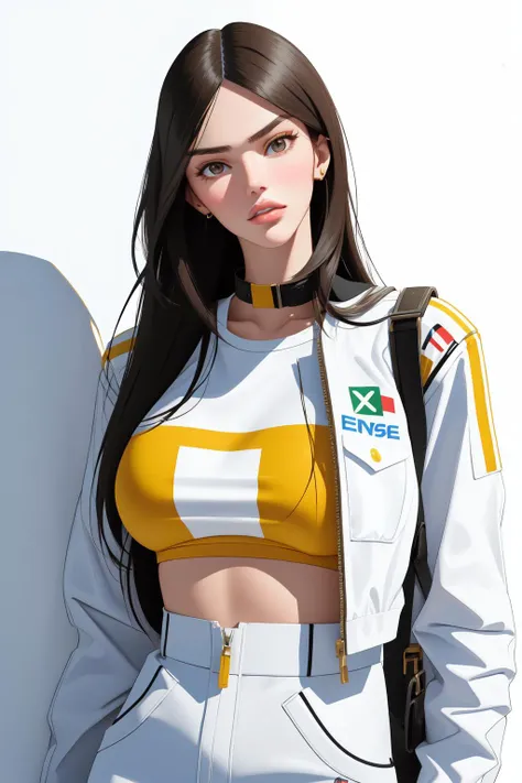 DV_Christijana_Vicious, 1girl, dressed, upper body, <lora:flat2:0.3>