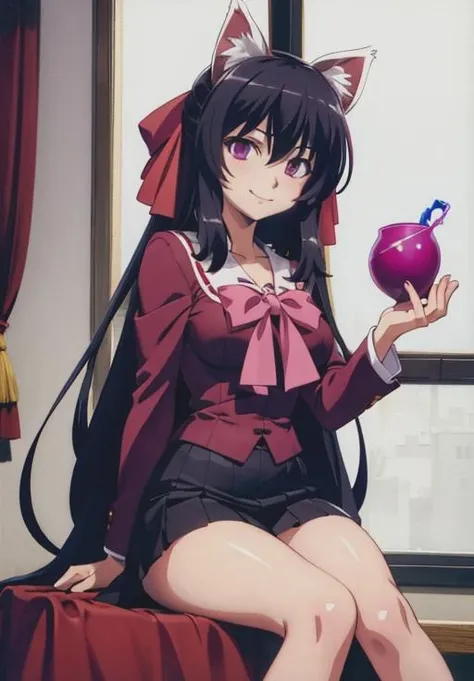 <lora:Himari_Noihara:0.8>, Himari_Noihara, 1girl, solo, smirk, sitting, (magical, magnificent, masterpiece:1.3)
