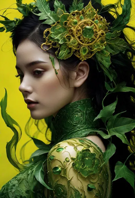 NSFW, art by Eleanor Vere Boyle and Andreas Untersberger, hantu ulat sutera
adaptive and halcyon atmosphere with dispersion, refined details,
(green and yellow and black colors:0.1), (center composition, symmetry:0.1), style by nty