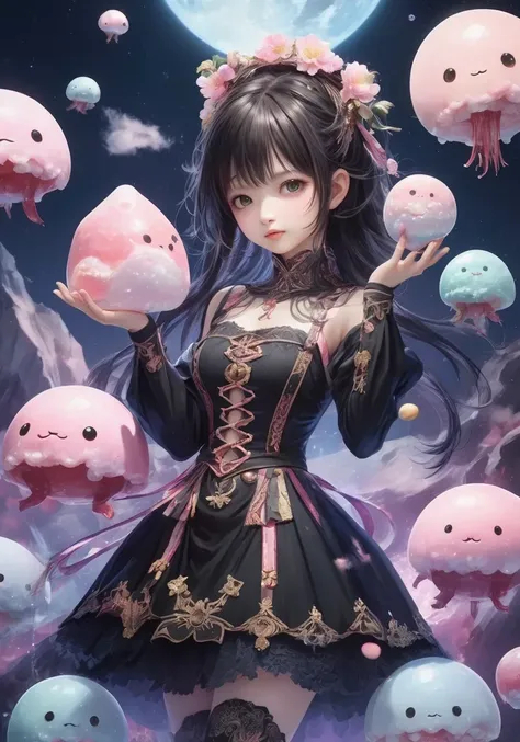 highres,best quality,
summon deep dark fantasy kawaii mochi mochi wani wani panic