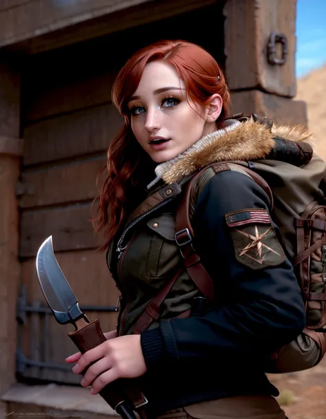VioletMonroe, woman, (to8contrast style), Katniss Everdeen's outfit, The Hunger Games cosplay, iconic design, rugged and practical, hunting-inspired, leather jacket, utility pants, sturdy boots, fingerless gloves, backpack, bow and arrows, mockingjay pin, muted colors, earthy tones, weathered and worn, battle scars, intricate details, textured fabrics, flowing lines, practical and utilitarian, iconic accessories, quiver, hunting knife, survival kit, camouflage elements, striking and functional, fierce and determined, captivating beauty, timeless allure, unforgettable portrayal, stunning embodiment, mesmerizing portrayal, breathtaking interpretation, iconic character, unforgettable performance, youthful and strong-willed, radiant skin, captivating gaze, commanding presence, transcendent beauty, fearless and capable, transformative and transcendent, magical and enchanting, captivating and unforgettable.
