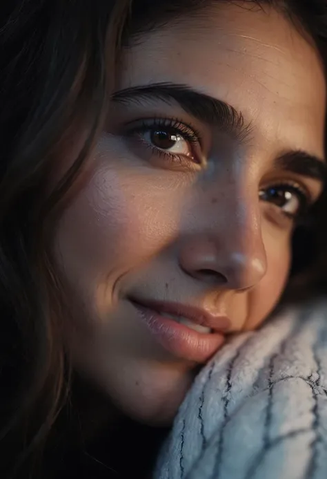 cinematic film still closeup,closeup face portrait,emotional,beautiful (ohwx woman:1.3) in a dark room crying tears of joy,brown hair,brown eyes,looking at viewer,sleepwear,hyperdetailed photography,ringlight,4k textures,intricate details,8k,<lora:cascina_db128_v1_Lora:1>,