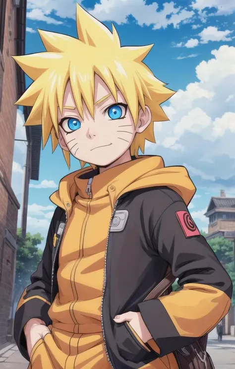 1 boy,cute,looking at viewer, adorabel boy,cute face,details sky,handsome,young,juvenile,((masterpiece:1.4,best quality)),multiple details,eyeshadow,sfw, full shot,
<lora:narutovers:0.3>, naruto, yellow hair, blue eyes, more details in eye