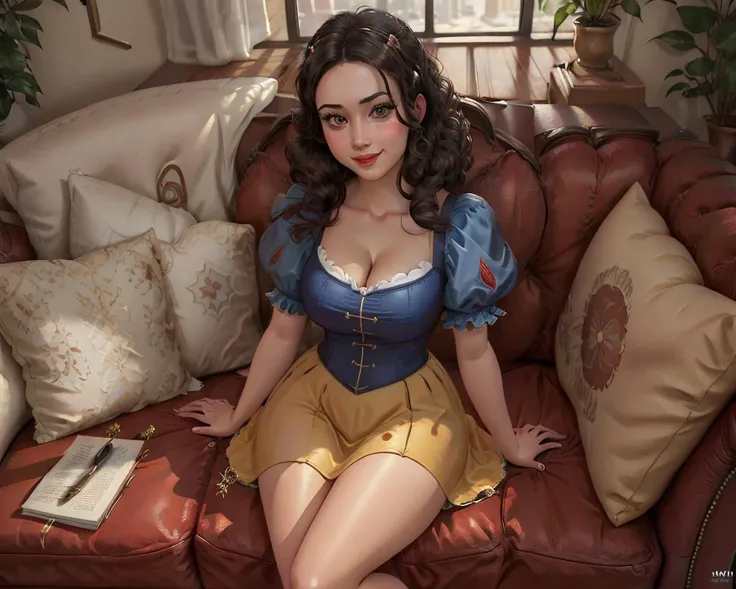 mujer anciana joven divina y sexy en su trono mostrando moneda de poder economico de su reino