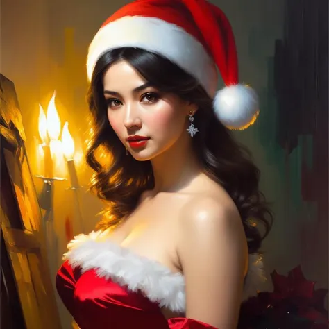 ((christmas time)), (((christmas woman))), kitchen, breasts, complimentary colors, santa hat, perfect lighting, perfect composition, aesthetic, masterpiece, award winning, artstation, darek zabrocki, greg rutkowski, artgerm, 8k, masterpiece, best quality, Beautiful Woman appearing from colorful liquid oil paint, swirling paint, cinematic lighting, by karol bak, full body posing, angelababy, ((painting, canvas, fine art)), detailed, (fantasy art), cool, ((digital art)), (digital illustration), 4k, trending on artstation, trending on cgsociety, cinematic, agfacolor, low coloration, Norman Rockwell, Franz Xaver Winterhalter, Jeremy Mann, Artgerm, Ilya Kuvshinov, Anges Cecile, Michael Garmash, highly detailed oil painting of a woman, vengeful, angry, 1700s, dramatic lighting, elegant, small details, intricate, hard brush, jama jurabaev, artstation