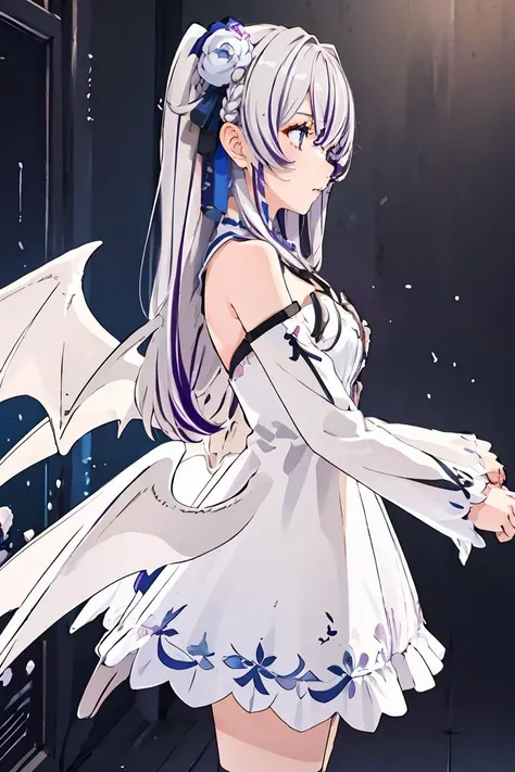 (masterpiece, best quality), 1girl, <lora:dxl4:0.8> 1 girl, dress, streaked hair, flower, white dress, hair flower, multicolored hair, wings, hair ornament, long hair,