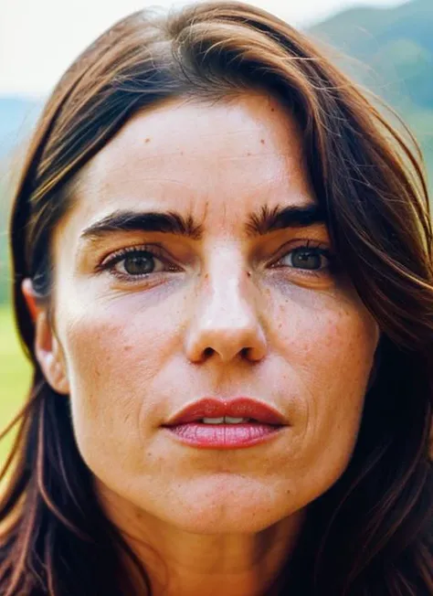 A stunning intricate color close up portrait of (sks woman:1) , wearing Off-the-shoulder dress, epic character composition, sharp focus, natural lighting, subsurface scattering, f2, 35mm, film grain, , by Andreas Gursky, <lora:locon_angelatrimbur_v1_from_v1_64_32:1>