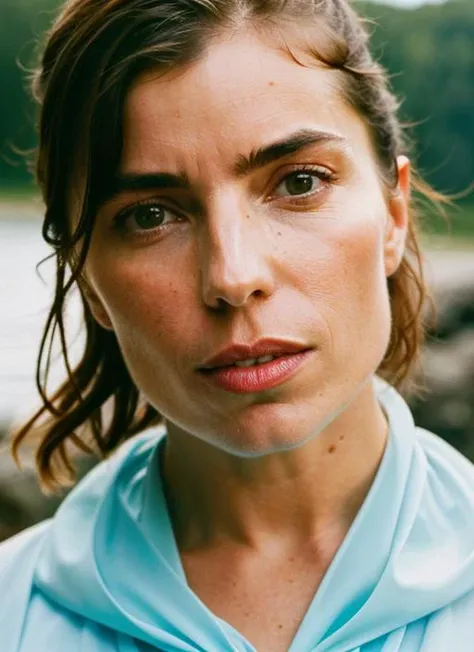 A stunning intricate color close up portrait of (sks woman:1) , wearing elegant dress, epic character composition, sharp focus, natural lighting, subsurface scattering, f2, 35mm, film grain, , by Andreas Gursky, <lora:locon_angelatrimbur_v1_from_v1_64_32:1>
