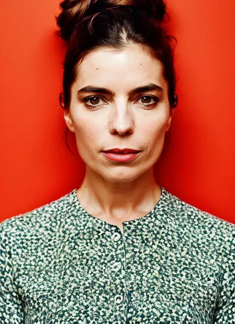 close up portrait of sks woman , by Flora Borsi, style by Flora Borsi, bold, bright colours, ((Flora Borsi)), by Annie Leibovitz, <lora:locon_angelatrimbur_v1_from_v1_64_32:1>