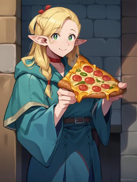 score_9, score_8_up,score_7_up, source_furry, source, anime,
BREAK
1girl, marcilledonato, robe, <lora:Marcille:1>
looking at viewer, smile, cowboy shot, food, holding pizza, pizza slice