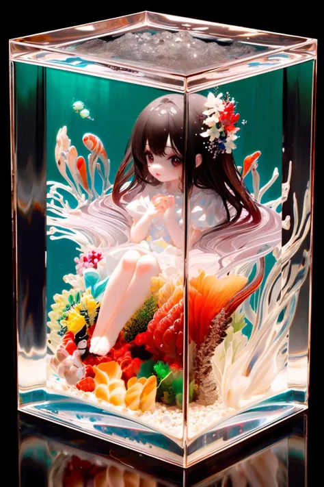 ((masterpiece:1.4, best quality)),
1girl,<lora:cubed_aquarium_v1:0.65>,cubed,in container,frame,water,aquarium,