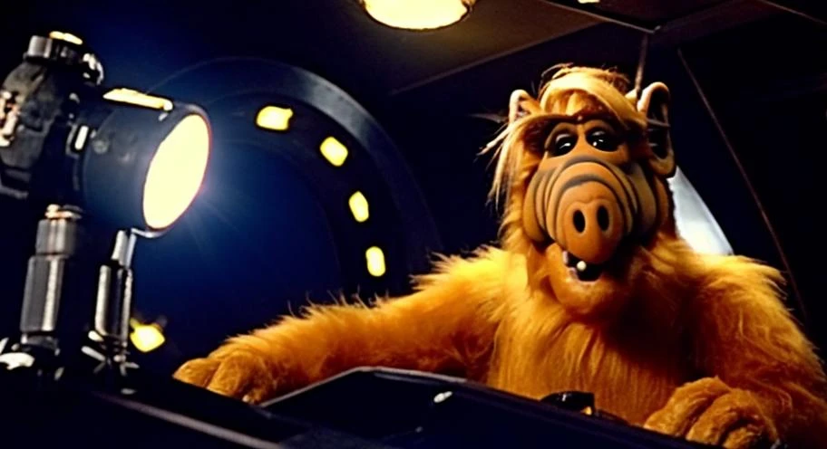 film footage of alf person in a new science fiction film . (Kazakhstan:1.24), intricate cinematography, high quality award winning footage. Backlight, Eye Level Shot, Thaw, Flying cars, possessed Flashlight