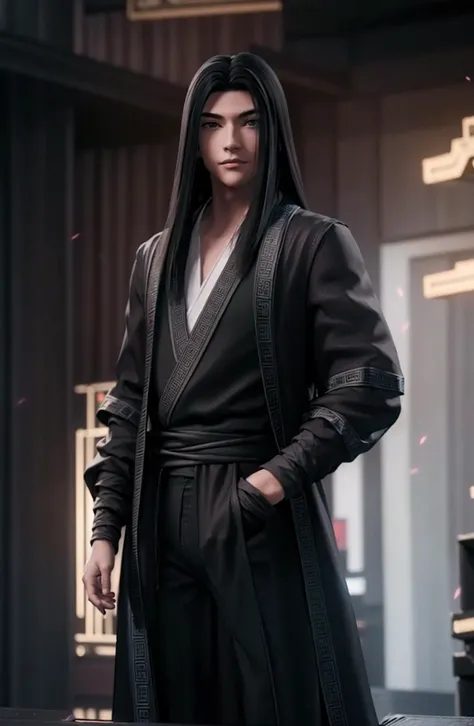 (Night:1.7), Cyberpunk, neon lights, cityscape, Beside Windows,
standing at attention,
Black outfit,black jacket,
<lora:Sima_Yi_Ravages-KK77-V1:0.7>,realistic,
long hair,black hair,forehead,
<lora:Mariana_Luciano_NON_VIRGIN-KK77-V1:0.3>,<lora:more_details:0.1>,
1 man, 20yo,male,Beautiful Finger,Beautiful long legs,Beautiful body,Beautiful Nose,Beautiful character design, perfect eyes, perfect face,expressive eyes,perfect balance,
looking at viewer,
official art,extremely detailed CG unity 8k wallpaper, perfect lighting,Colorful, Bright_Front_face_Lighting,shiny skin,
(masterpiece:1.0),(best_quality:1.0), ultra high res,4K,ultra-detailed,
photography, 8K, HDR, highres, absurdres:1.2, Kodak portra 400, film grain, blurry background, bokeh:1.2, lens flare, (vibrant_color:1.2),professional photograph,