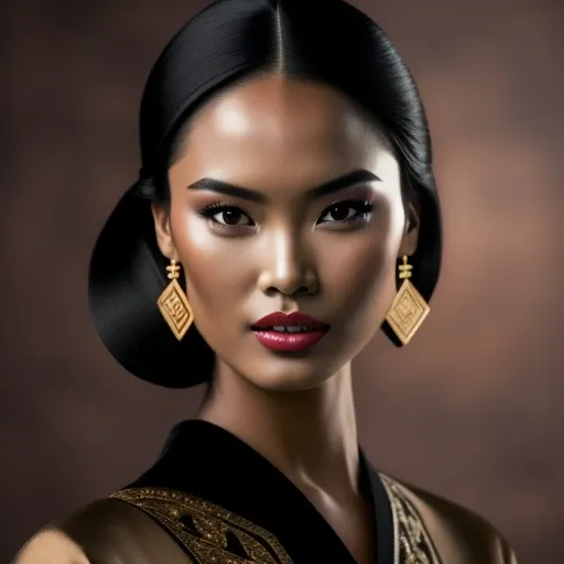 <lora:midvnfacestyle:1> modelshoot style, RAW photo,1girl, 3d, asian, black_hair, blurry, brown_background, earrings, forehead, jewelry, lips, looking_at_viewer, nose, open_mouth, photo, solo