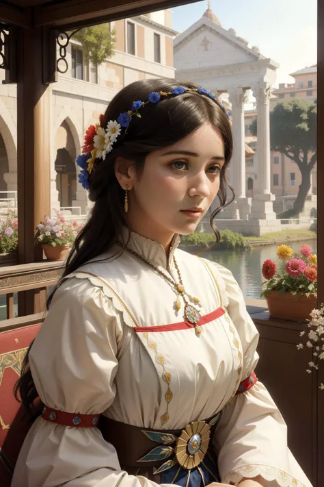 1girl, epic Resin Art, masterwork Redshift render, fantasy portrait of a majestic, close up of a ([Estuary|Bus station]:1.3) from inside of a Rome, it is very Phenomenal and Refreshing, New Wave flowers and roots, at Dusk, (by Kuang Hong:0.7) , (Mark Gertler:0.7) , (Gertrude Käsebier:1.3) , Ultra Real, Relaxed, Animecore, Rembrandt lighting, Depth of field 270mm, Technicolor, Ebru, Simplified style, 8K, most beautiful artwork in the world, idyllic, calm