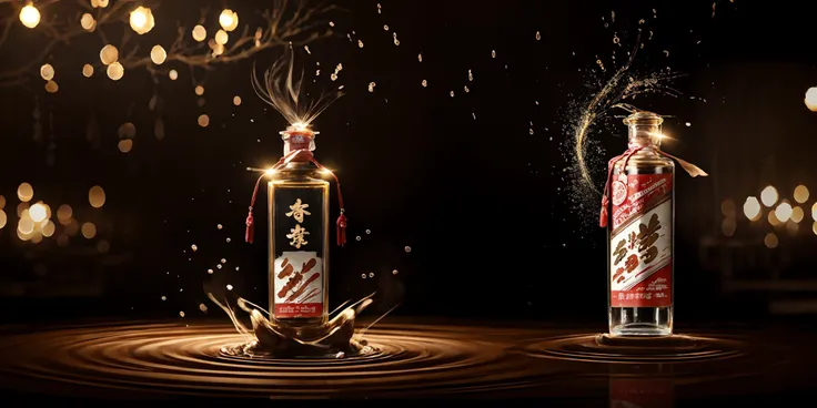 Long exposure photo of best quality,baijiu,<lora:baijiu:1>, . Blurred motion, streaks of light, surreal, dreamy, ghosting effect, highly detailed