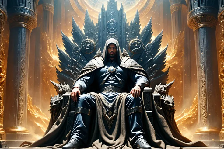 photorealistic digital illustration, superrealism, The god of Fate and Destiny sitting on his <lora:RLyehStyleAI:0.7> rlyehstyleai throne in an opulent throne room,  <lora:xl_more_art-full_v1:0.4>, <lora:EnvyBorealXL01:0.7>