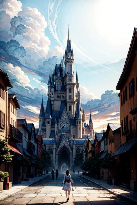 Fantastic scenes, castle in the air, master level image quality, wallpaper high-definition, highest quality, wonderful light and shadow <lora:epi_noiseoffset2:1> <lora:add_detail:1>Bright, daytime