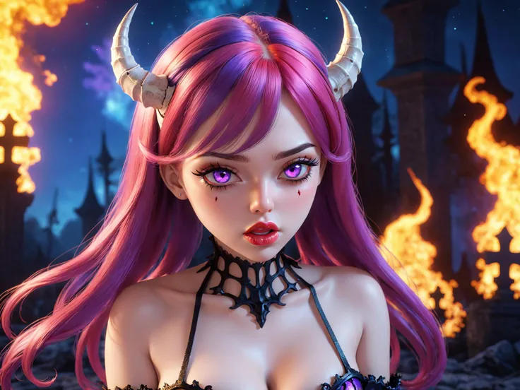 ((pouty lips, closed mouth:2)), horror, gore, blood, skin texture, facial detail, 3d illustration, beautiful 1girl solo, showing the skeleton beneath the skin and bones inside the body, grim realism, detailed scenes, 32k uhd,elaborate evelynn_default 33 navel 21 smile 18 purple_skin 11 medium_breasts 11 horns 7 fiery_hair 6 night 5 pink_hair 5 fire 5 star_\(sky\) 5 starry_sky 5 makeup 4 open_mouth 4 blue_fire 4 flame 4 aurora 4 heart 4
((depth of field, film grain, light particles, atmospheric haze, soft shadows, attractive face,intricately, trending on Artstation triadic colors, deep color, fantastical, intricate detail, complementary colors, deviantart masterpiece, Vivid colors, 16k, UHD, HDR10, (Masterpiece:1.5) , Absurdres, (best quality:1.5) Ray-Tracing. Anti-Aliasing. Realistic soft shadows. Low saturation colors. Insane quality, 32k resolution)) <lora:Evelyn_Default:1.4>