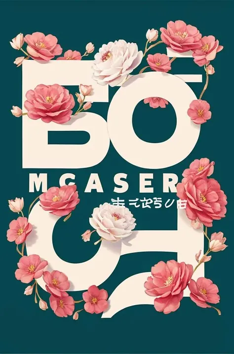 (masterpiece, best quality:1.3), english text, cover, <lora:text cover-v1.3:0.9>, a cat, flower, simple background,