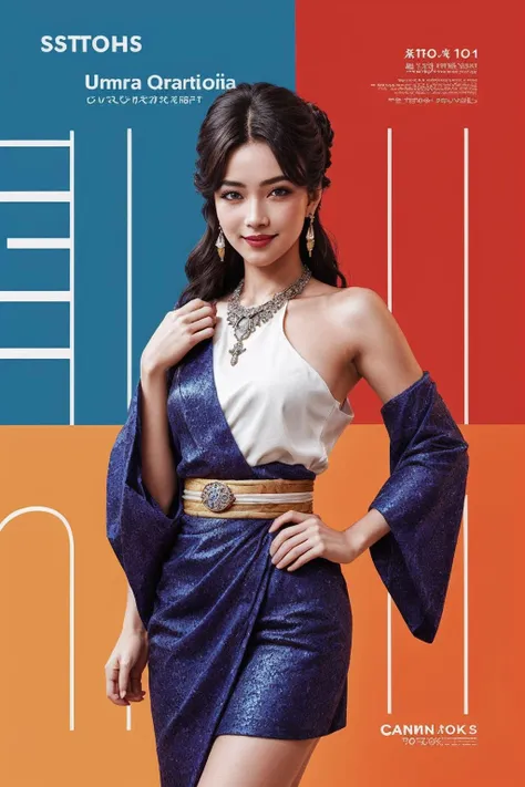 RAW, (intricate details:1.3), (best quality:1.3), (masterpiece:1.3), (photorealistic:1.4), (masterpiece, best quality, ultra detailed),[reflections], ultra realistic,
(best illumination, best shadow, extremely delicate and beautiful), taken by Canon EOS, SIGMA Art Lens 35mm F1.4, ISO 200 Shutter Speed 2000, Vivid picture, 1girl, ultra-detailed,
ultra high resolution, very detailed physically based rendering, dynamic pose, wind, 8K UHD, Vivid picture, High definition, High quality texture, intricate details, accent lighting, back lighting, professional lighting, light on face, cinematic lighting, bokeh, (best quality real texture skin:1.4), finely detailed eyes, finely detailed face, finely quality eyes, detailed texture, finely detailed, high detail, extremely detailed cg, High quality shadow, a realistic representation of the face, (high detailed skin, skin details), slim waist, beautiful and realistic and detailed hands and fingers:1, best ratio four fingers and one thumb, (detailed face, detailed eyes, beautiful face), belly fat:0.1, (detailed ),
1girl, 19 y.o. (sparkling eyes:1.3), (sparkling lips:1.3), (ornate jewelry & jewelry, necklace, earrings), (looking at viewer), (:1.6), (colorful short kimono,  single shoulder:1.2), (upper thighs shot), (:0.8), (evil smile, expressionless:1.3), english text, cover, <lora:text cover-v1.3-000007:0.9>, (holding katana:1.4), bright background,