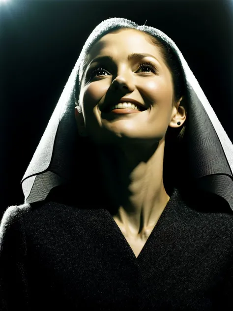(futuristic design, clean lines, high-tech, detailed:1.15), (from below, closeup on face:1.2) <lora:sd15_locon_MinkaKelly_24_v1-000014:.9> MinkaKelly, smiling, she is wearing hood , her hair is styled as messy half-up hair, BREAK she is (in the veranda:1.1), radiant god rays, Kodak Vision3 , in the style of Misha Gordin