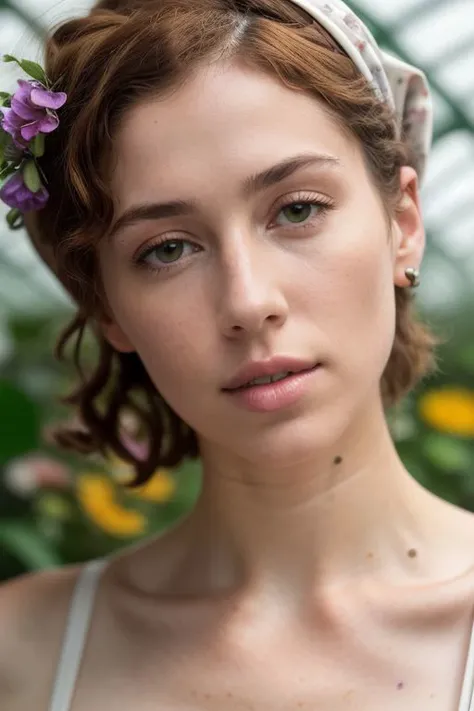 [1girl:DEN_sathira_SG:20],
in a giant glass green house filled with exotic flowers and plants wearing overalls and a bandana walking through the flowers, arboretum, green house, glass, plants, flowers,
bokeh, f1.4, 40mm, photorealistic, raw, 8k, textured skin, skin pores, intricate details  <lora:epi_noiseoffset2:1>, epiCRealism