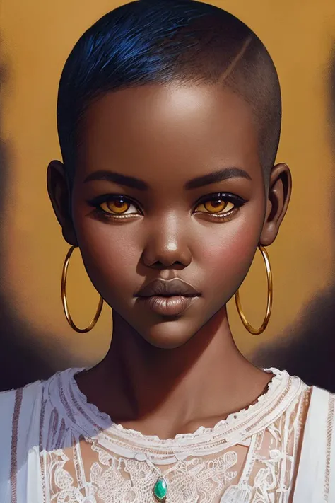 photo of (4d0t4k3ch), a woman as a movie star, ((buzzcut hairstyle)), modelshoot style, (extremely detailed CG unity 8k wallpaper), photo of the most beautiful artwork in the world, professional majestic oil painting by Ed Blinkey, Atey Ghailan, Studio Ghibli, by Jeremy Mann, Greg Manchess, Antonio Moro, trending on ArtStation, trending on CGSociety, Intricate, High Detail, Sharp focus, dramatic, photorealistic painting art by midjourney and greg rutkowski, (looking at viewer), (detailed pupils:1.3), (modern outfit:1.2), (closeup), (eye shadow)