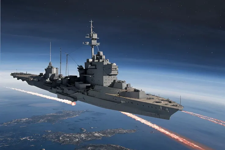 warspite, spacecraft floating in space above a earth, highly detailed, realistic, low angle, battleship,
<lora:HMS_Warspite_Battleship:0.5>