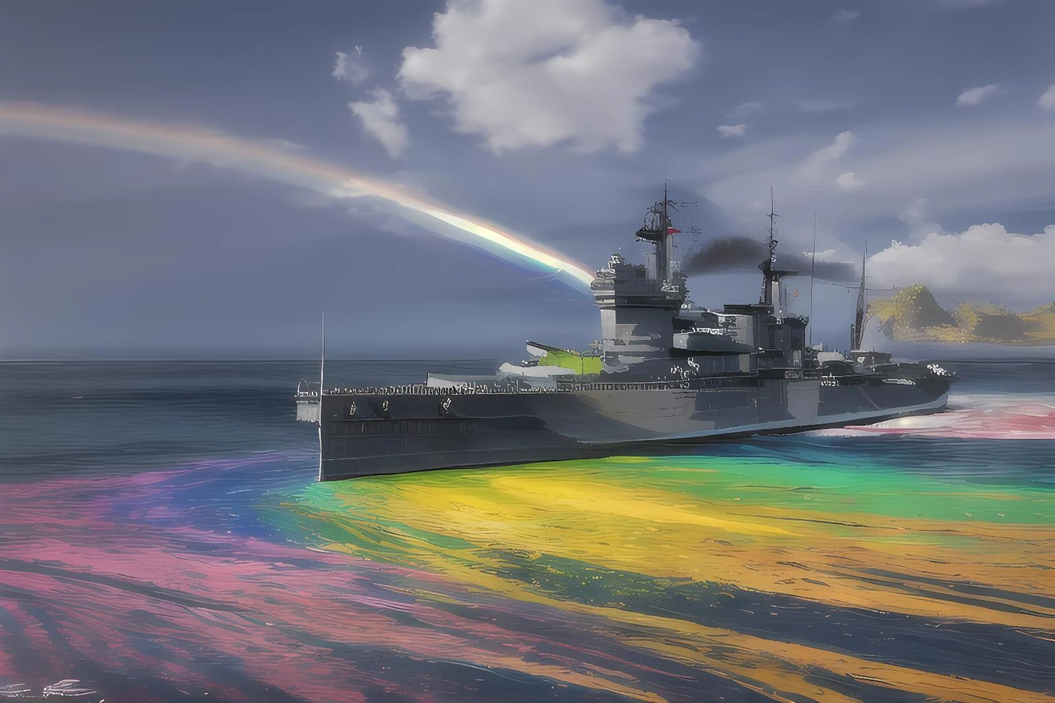 warspite, neon, rainbow chaos, bright colours, vivid, garish,
