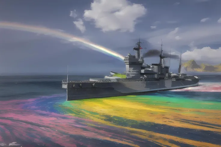 warspite, neon, rainbow chaos, bright colours, vivid, garish,