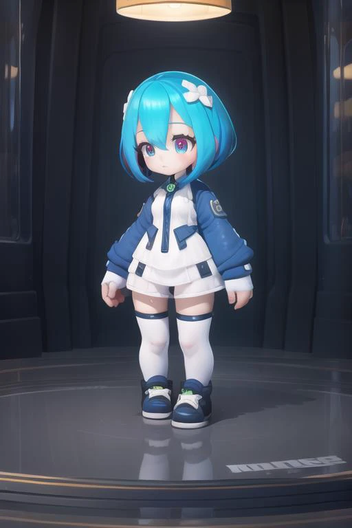 ((masterpiece)), (((best quality))), ((extremely detailed)), colorful, hdr, 1girl, solo,(koushiki thighhighs:1.2),  ((see-through:1.6)),
,full body, chibi,     <lora:weixiao2-000005:0.65>