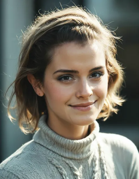 score_9, score_8_up, score_7_up, ohwx, 1girl, slim, realistic, light smile, sweater, <lora:CrunchyBanana_PONY_DORA_Emma_Watson:0.9>, rating_safe