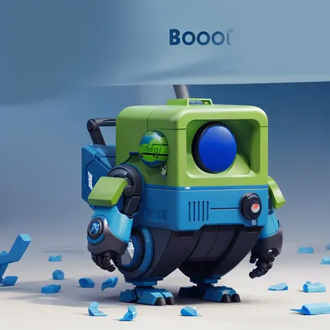 Tall robot, no man, standing, full body, blue screen, blue background, mech (illustration:1.0), masterpiece, best quality,<lora:cute robota_v1:0.75>